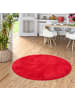 Pergamon Hochflor-Teppich Silky Rund in bordeaux