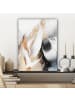 MuchoWow Leinwand bilder Abstrakte Kunst weiß gold (BxH)