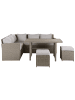 Beliani 16-tlg Gartentisch Set BARDI in /Grau/Beige