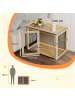 Pawhut Hundekäfig Eiche 106B x 60T x 76H cm