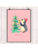 Mr. & Mrs. Panda Poster Pinguin Weihnachtsbaum ohne Spruch in Rot Pastell