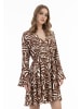 faina Kleid  - Zebraprint in Braun Weiss