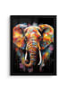 MuchoWow Poster mit Leiste Elefant