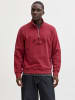 Jack & Jones Sweatshirt mit halbem Reißverschluss in Tibetan Red
