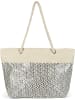 styleBREAKER Strandtasche in Beige-Schwarz