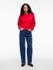 Vila Langärmeliges Sweatshirt in Racing Red
