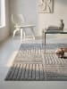 KADIMA DESIGN Hochflorteppich 3D Bögen Boho Waschbar Wohnzimmer in Silber