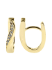 Adeliás Damen Ohrringe – Klappcreole aus 375 Gold mit Zirkonia in gold