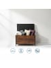 relaxdays Sitzbank in Dunkelbraun/ Schwarz - (B)80 x (H)50 x (T)40 cm