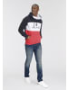Delmao Kapuzensweatshirt in dunkelblau-rot