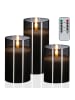 relaxdays 3 x LED Kerzen in Grau
