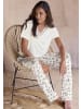 Vivance Active Pyjama in creme/schwarz-geblümt