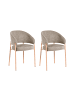 Beliani 2er-Set Esszimmerstuhl ZANE in Beige/Braun