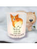 Mr. & Mrs. Panda Windlicht Draußen Corgi Po mit Spruch in Transparent