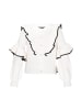 faina Women Cardigan in white black