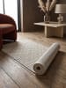 KADIMA DESIGN Wetterfester Flachwebteppich mit Ethno-Rautenmuster und Bordüre in Beige