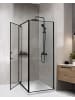 Beliani Duschkabine DARLI in Transparent/Schwarz - (W) 70 x (H) 185 x (L) 70 cm