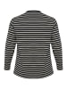 KAFFE curve Langarm-Shirt KCwinni Loose fit in Black Deep/Turtledove Stripe