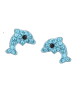 schmuck23 Ohrringe 925 Silber Delfin in Blau