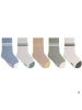MUNADUNA 5er-Pack Kindersocken mit feinen Doppelstreifen in Blau