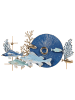 Beliani Wandobjekt BARIUM in Blau/Gold - (W) 92 x (H) 48 x (L) 5 cm