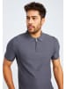 Leif Nelson Herren T-Shirt Feinstrick Polo LN-7685 in anthrazit