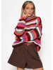 SASSYCLASSY Gestreifter, mehrfarbiger Pullover in Orange