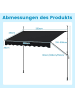 COSTWAY Klemmmarkise ohne Bohren 250 cm in Schwarz