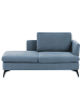 Beliani Chaiselongue SIEVOZ in Blau/Schwarz - (W) 155 x (H) 84 x (L) 85 cm