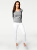 Heine V-Ausschnitt-Pullover in grau-melange