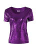 tectake Damen-Shirt mit kurzen Ärmeln und Rundhalsausschnitt, lila