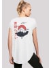 F4NT4STIC Long Cut T-Shirt Mount Fuji in weiß