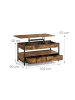 relaxdays Couchtisch in Braun/ Schwarz- (B)100 x (H)48 x (T)50 cm