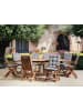 Beliani 9-tlg Gartentisch Set MAUI PREMIUM in Braun/Grau