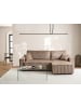 Beliani Schlafsofa ABACKA in Braun/Schwarz - (W) 247 x (H) 90 x (L) 147 cm linksseitig