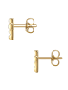Glanzstücke München Ohrstecker Kreuz aus Sterling Silber mit Zirkonia in gelbgold