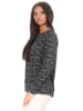 NORMANN Shirt Top langarm gemustert "Ringel" Mix & Match - 51120 in anthrazit