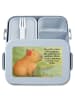 Mr. & Mrs. Panda Bentobox Capybara Blume Design mit Spruch in Blau Pastell