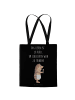 Mr. & Mrs. Panda Shopping Tasche Igel Wein mit Spruch in Schwarz