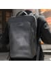 SID & VAIN Leder-Rucksack echt Leder Rucksack groß | 15 Zoll Laptop Fach schwarz in schwarz