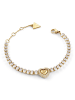 Guess Damen-Tennisarmband Herz Goldfarben