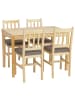 MCW Esszimmer-Set F77, Natur, Polster grau