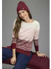 Laura Scott Strickpullover in weiß-rosa-bordeaux mélange