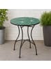PROGARDEN Metall-Couchtisch mit blattförmigem Mosaik in Grün, (B) 60 x (H) 72 x (L) 60 cm