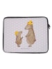 Mr. & Mrs. Panda Laptop Bag Bären mit Hut ohne Spruch in Grau Pastell