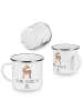 Mr. & Mrs. Panda Emaille Tasse Sei du Mutig mit Spruch in Weiß