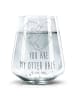 Mr. & Mrs. Panda Trinkglas Otter Herz mit Spruch in Transparent