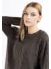 DreiMaster Damen Strick Pullover in Dunkelbraun