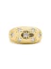 Luxenter ring in polished metal and zirconia alloy, finished in 18-K yellow gold - Juini