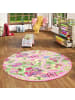 Snapstyle Kinder Spiel Teppich Girls Village Rund in Rosa